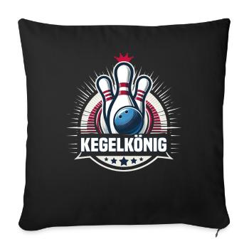 Bowling King Skittles Bowling Club Design for Bowling - Sofa pillowcase 17,3'' x 17,3'' (45 x 45 cm) - black - Front