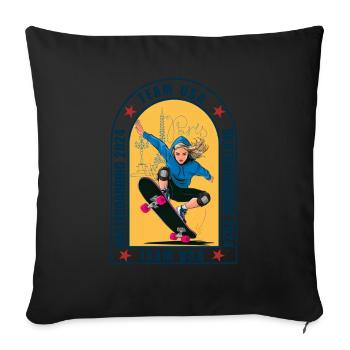 Équipement USA Sport Team Skateboarding 2024 - Housse de coussin décorative 45 x 45 cm - noir - Devant