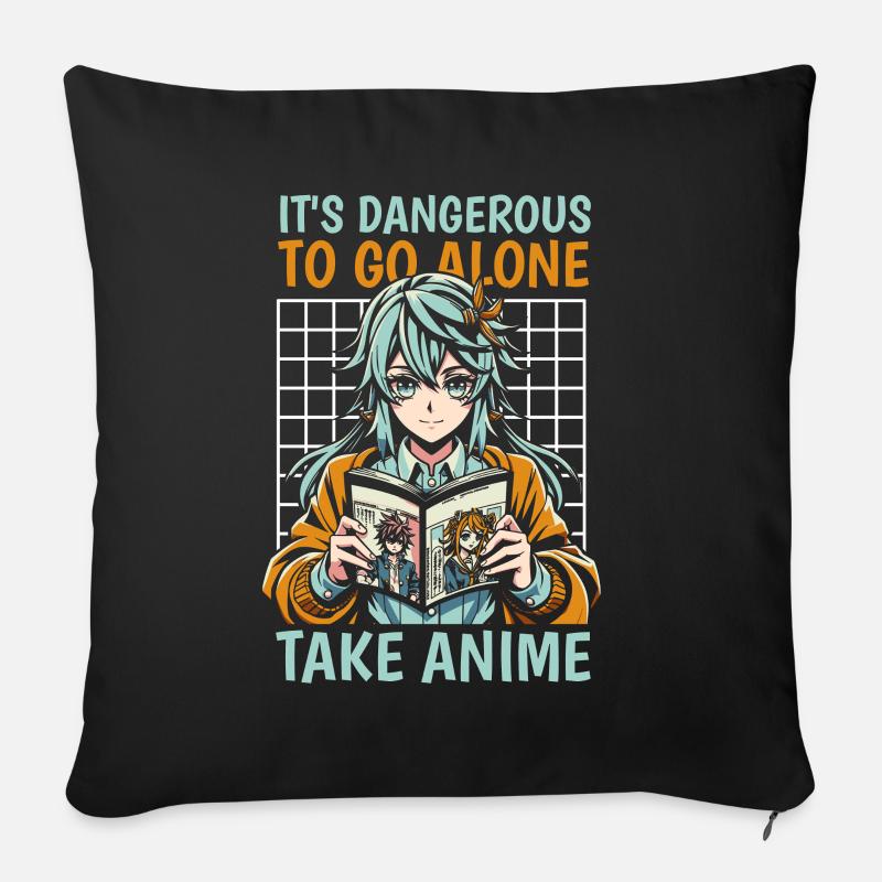 Anime Manga Manga - Sofakissenbezug 45 x 45 cm - Schwarz