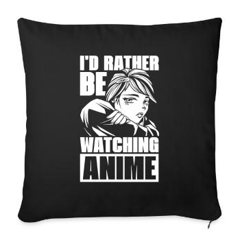 Manga d’anime - Housse de coussin décorative 45 x 45 cm - noir - Devant