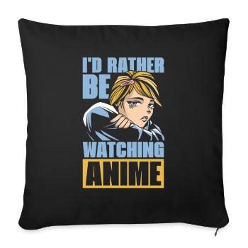 Manga d’anime - Housse de coussin décorative 45 x 45 cm - noir - Devant