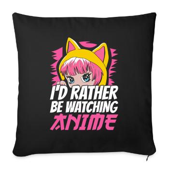 Manga d’anime - Housse de coussin décorative 45 x 45 cm - noir - Devant