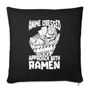Bol de Ramen Manga Anime - Housse de coussin décorative 45 x 45 cm - noir - Devant