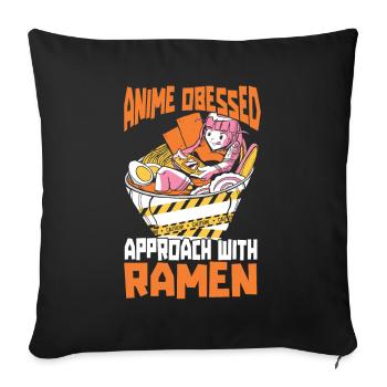 Bol de Ramen Manga Anime - Housse de coussin décorative 45 x 45 cm - noir - Devant