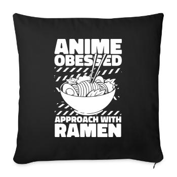 Bol de Ramen Manga Anime - Housse de coussin décorative 45 x 45 cm - noir - Devant