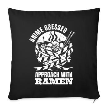 Bol de Ramen Manga Anime - Housse de coussin décorative 45 x 45 cm - noir - Devant