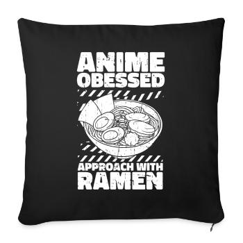 Bol de Ramen Manga Anime - Housse de coussin décorative 45 x 45 cm - noir - Devant
