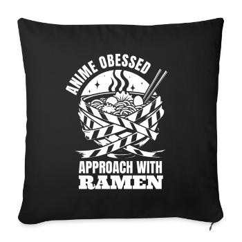 Bol de Ramen Manga Anime - Housse de coussin décorative 45 x 45 cm - noir - Devant