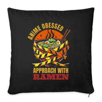 Anime Manga Funny Ramen Bowl - Sofa pillowcase 17,3'' x 17,3'' (45 x 45 cm) - black - Front