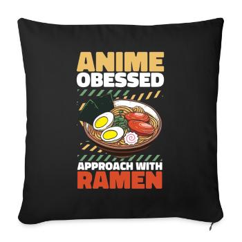 Bol de Ramen Manga Anime - Housse de coussin décorative 45 x 45 cm - noir - Devant