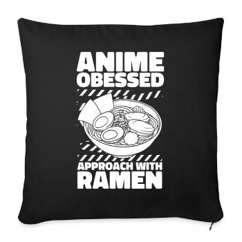 Bol de Ramen Manga Anime - Housse de coussin décorative 45 x 45 cm - noir - Devant