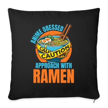 Anime Manga Funny Ramen Bowl - Sofa pillowcase 17,3'' x 17,3'' (45 x 45 cm) - black - Front