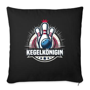 Bowling Queen Bowling Club Design for Bowling - Sofa pillowcase 17,3'' x 17,3'' (45 x 45 cm) - black - Front