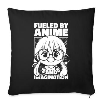 Manga d’anime - Housse de coussin décorative 45 x 45 cm - noir - Devant