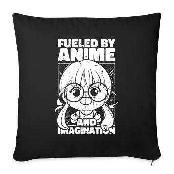 Manga d’anime - Housse de coussin décorative 45 x 45 cm - noir - Devant