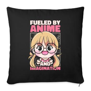 Manga d’anime - Housse de coussin décorative 45 x 45 cm - noir - Devant