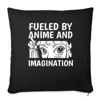Manga d’anime - Housse de coussin décorative 45 x 45 cm - noir - Devant
