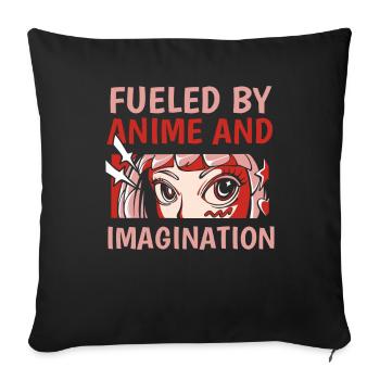 Manga d’anime - Housse de coussin décorative 45 x 45 cm - noir - Devant