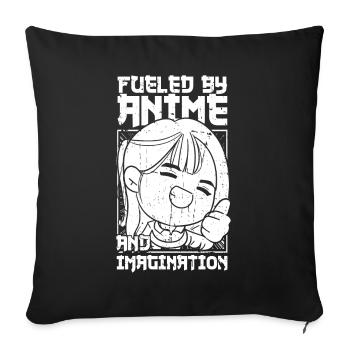 Anime Manga - Sofa pillowcase 17,3'' x 17,3'' (45 x 45 cm) - black - Front