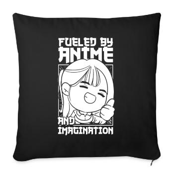 Anime Manga - Sofa pillowcase 17,3'' x 17,3'' (45 x 45 cm) - black - Front