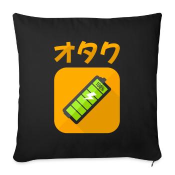 Anime Manga Energie Otaku - Housse de coussin décorative 45 x 45 cm - noir - Devant