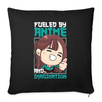 Manga d’anime - Housse de coussin décorative 45 x 45 cm - noir - Devant