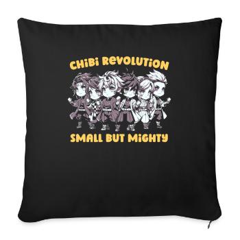 Anime Manga Revolution Chibi - Sofa pillowcase 17,3'' x 17,3'' (45 x 45 cm) - black - Front