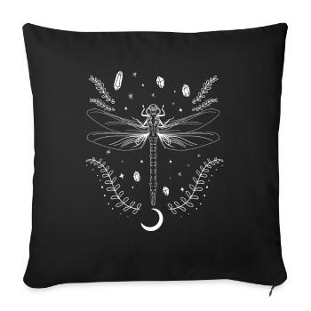 Magical World Dragonflies Nature Gothic - Sofa pillowcase 17,3'' x 17,3'' (45 x 45 cm) - black - Front