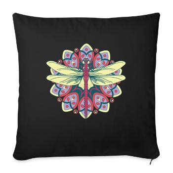 Colorful Dragonfly Nature Insects - Sofa pillowcase 17,3'' x 17,3'' (45 x 45 cm) - black - Front