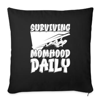 Mom Mom Climbing Climbing Maternity - Sofa pillowcase 17,3'' x 17,3'' (45 x 45 cm) - black - Front