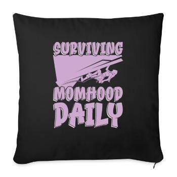 Mom Mom Climbing Climbing Maternity - Sofa pillowcase 17,3'' x 17,3'' (45 x 45 cm) - black - Front