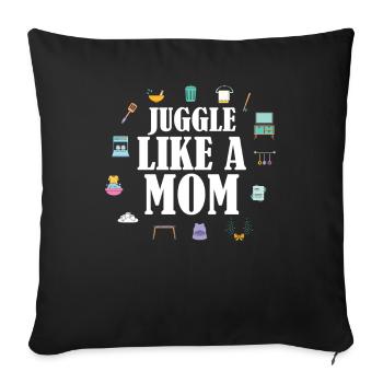 Maman Maman Jonglerie - Housse de coussin décorative 45 x 45 cm - noir - Devant