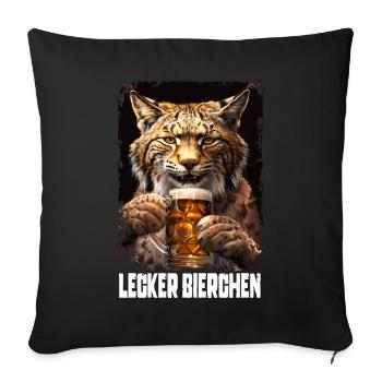 Délicieuse bière Bobcat - Housse de coussin décorative 45 x 45 cm - noir - Devant