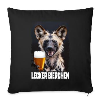 Delicious Beer African Wild Dog - Sofa pillowcase 17,3'' x 17,3'' (45 x 45 cm) - black - Front