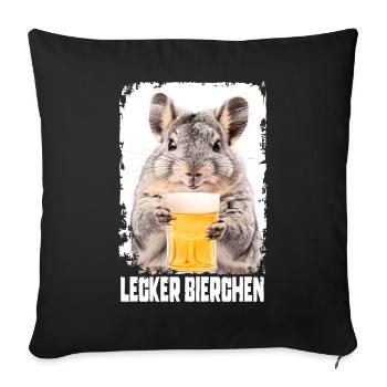 Délicieuse bière chinchilla - Housse de coussin décorative 45 x 45 cm - noir - Devant