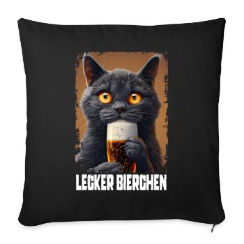 Lecker Bierchen Bussian Blue - Sofakissenbezug 45 x 45 cm - Schwarz - Vorne