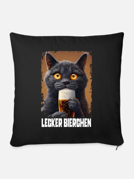 Lecker Bierchen Bussian Blue - Sofakissenbezug 45 x 45 cm - Schwarz