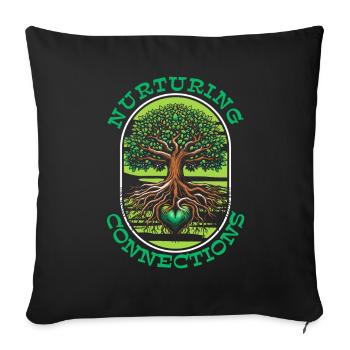 Mama Mutter Baum Natur Herz - Sofakissenbezug 45 x 45 cm - Schwarz - Vorne