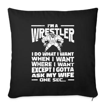 Wrestling Wrestler Lustig - Sofakissenbezug 45 x 45 cm - Schwarz - Vorne