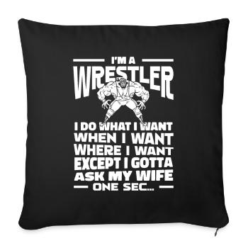 Wrestling Wrestler Lustig - Sofakissenbezug 45 x 45 cm - Schwarz - Vorne