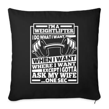 Weightlifting Weightlifter Funny - Sofa pillowcase 17,3'' x 17,3'' (45 x 45 cm) - black - Front