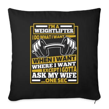 Haltérophilie Haltérophile - Housse de coussin décorative 45 x 45 cm - noir - Devant