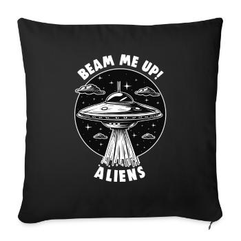 SciFi and Extraterrestrial Aliens and UFO Fan - Sofa pillowcase 17,3'' x 17,3'' (45 x 45 cm) - black - Front