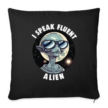 SciFi and Extraterrestrial Aliens and UFO Fan - Sofa pillowcase 17,3'' x 17,3'' (45 x 45 cm) - black - Front