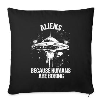 SciFi and Extraterrestrial Aliens and UFO Fan - Sofa pillowcase 17,3'' x 17,3'' (45 x 45 cm) - black - Front