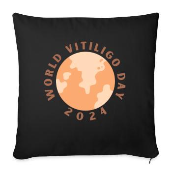 Welt-Vitiligo-Tag 2024 - Sofakissenbezug 45 x 45 cm - Schwarz - Vorne