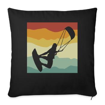 Kitesurfing - Sofakissenbezug 45 x 45 cm - Schwarz - Vorne