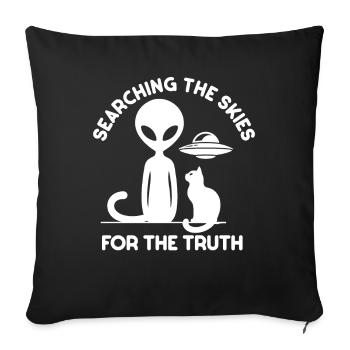 SciFi and alien aliens and UFO fan - Sofa pillowcase 17,3'' x 17,3'' (45 x 45 cm) - black - Front