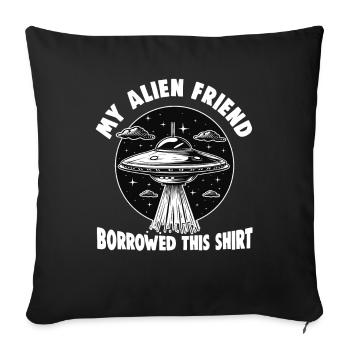SciFi and alien aliens and UFO fan - Sofa pillowcase 17,3'' x 17,3'' (45 x 45 cm) - black - Front