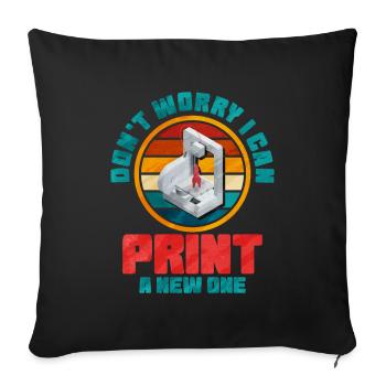 3D Printing - Sofa pillowcase 17,3'' x 17,3'' (45 x 45 cm) - black - Front